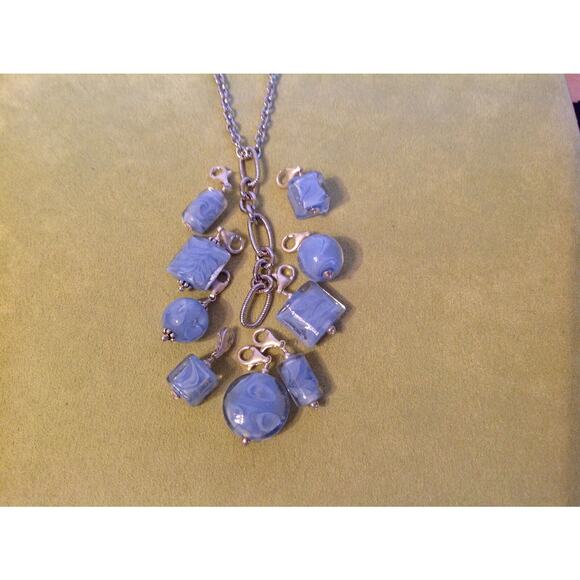 Lela Belle Hand Blown Murano Glass Beads - Set of 11 - Shades of Turquoise C2 - Picture 3 of 12